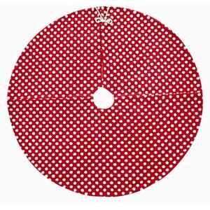 HGTV Home Collection 54" Red Tree Skirt with White Poms